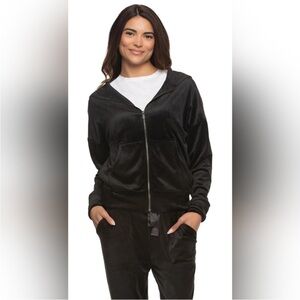 NEW Felina Black Velour Hoodie & Jogger Set M